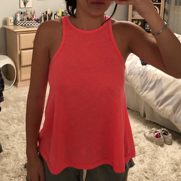 FREE PEOPLE never worn coral tank. - Picture 2 of 3
